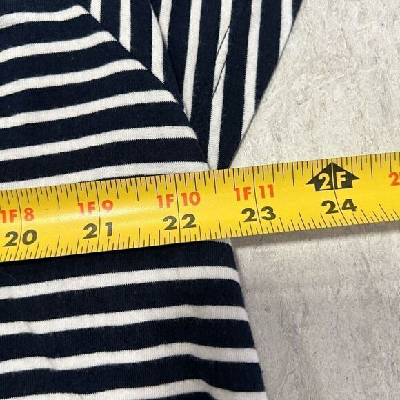 Chaps Ralph Lauren V Neck Navy Blue White Striped Nautical Top Women’s Size 2X - Picture 13 of 16